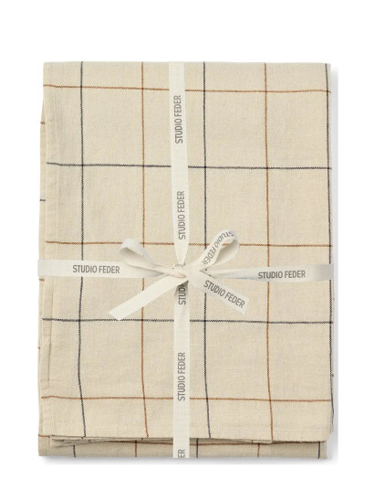 STUDIO FEDER Kori Table Cloth - Cot/Lin - Beige - 140X250CM