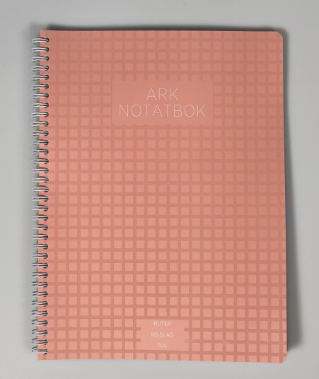 Spiralhefte ARK A4 70g 80bl ruter rosa