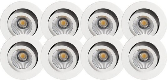 Namron Alfa reflektor Downlight 10W matt hvit 8-pack - 3220267