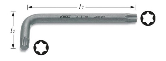 Hazet Hazet 2115-T55 Indvendig-Torx Vinkelskruetrækker T 55 Hazet Hazet 2115-T55 Indvendig-Torx Vinkelskruetrækker T 55