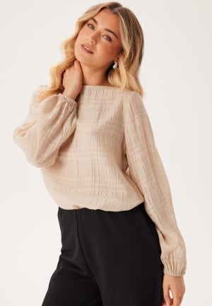 BUBBLEROOM Structured L/S Blouse Light beige M
