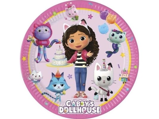 Gabbys Dukkehus Papirtallerkener 20Cm 8Stk Gabbys Dukkehus Papirtallerkener 20Cm 8Stk