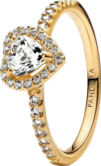 Pandora Heart 14K Gold-Plated Ring With Clear Cubic Zirconia - Gold - 54 Pandora Heart 14K Gold-Plated Ring With Clear Cubic Zirconia - Gold - 54