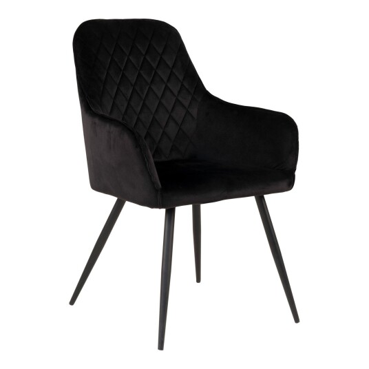 Harbo spisestuestoler svart velour, svart.