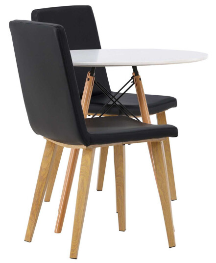 Venture Design Danburi & Today spisegruppe Svart/hvit 2 stoler & bord 60 cm