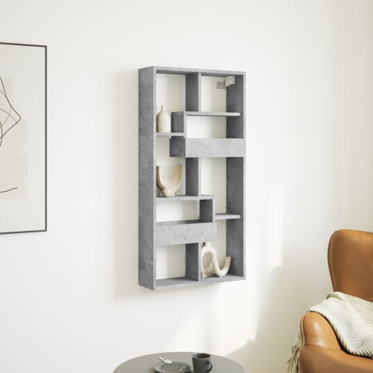  Veggskap betonggrå 50x15x100 cm konstruert tre