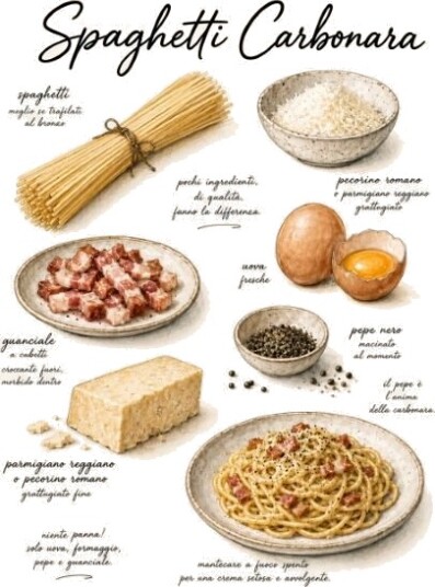 Plakat   Spaghetti Carbonara Oppskrift