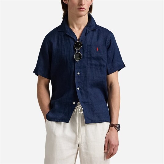 Classic Fit Linen Camp Shirt Newport Navy Classic Fit Linen Camp Shirt Newport Navy