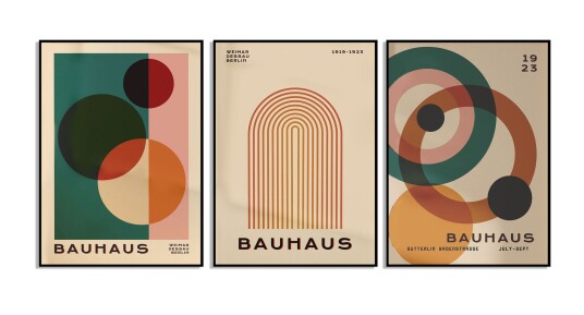 Bauhaus Kunst Postersett Sett av 3