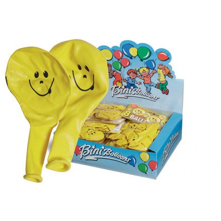 Bini Balloons Bini Balloons Ballonger Smiley Gul Ø26cm 8 stk