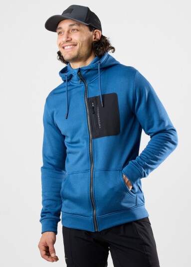 Swedemount Trondheim Stretch Full Zip Hood Blue Melange S Hoodies