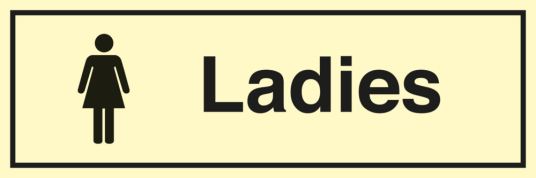 Ladies - Toilet sign - Etterlysende plast HI150 - 100 x 300 mm Ladies - Toilet sign - Etterlysende plast HI150 - 100 x 300 mm