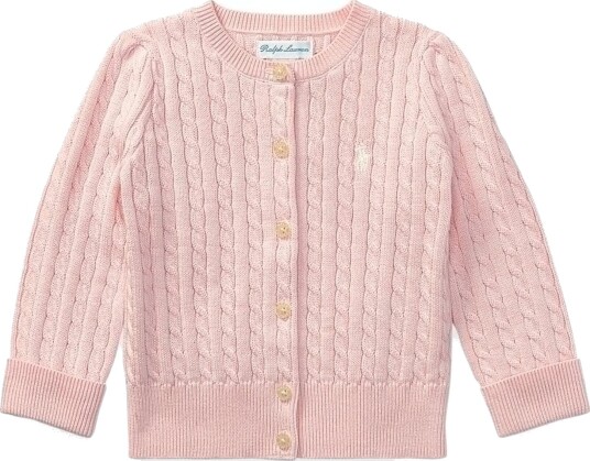 Ralph Lauren Baby Hint Of Pink Baby Girl Cardigan 6 Mdr