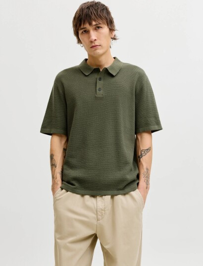 Jack & Jones Jjegeorge Knit Polo Ss Sn Khaki green XL