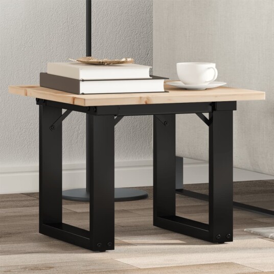Salongbord O-ramme 50x50x35 cm heltre furu og støpejern 3282659
