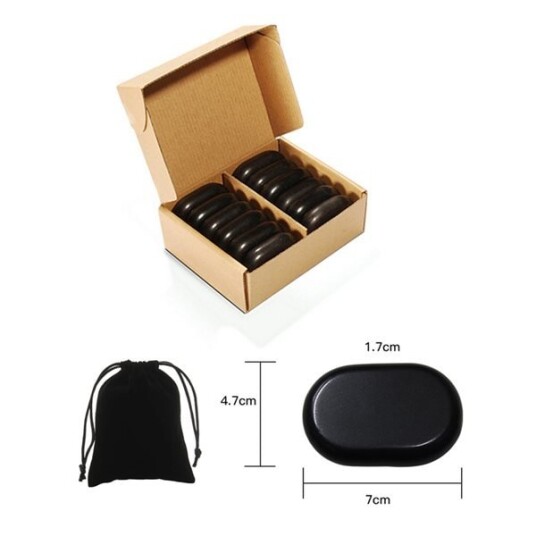 Massasjestener Hot Stone - 12-Pk Small Massasjestener Hot Stone - 12-Pk Small