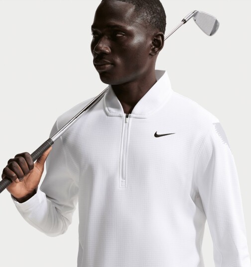 Nike Velocity Mens Therma FIT 1/2 Zip Hvit Golfgenser herre White Black XX Large