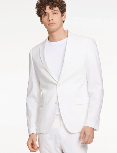 Lindbergh Plain Mens Suit Normal Length White 56