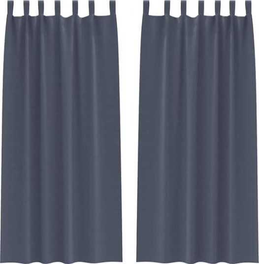 vidaXL Mørkleggende Gardiner med Ringer 2 pcs Antrasitt 245 x 140 cm
