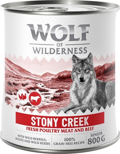 Wolf Of Wilderness Våtfôr Senior Expedition Stony Creek Fjærkre Med Storfe 6 X 800 G