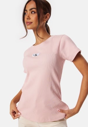 Calvin Klein Jeans Wowen Label Rib Slim Tee TF6 Sepia Rose S Calvin Klein Jeans Wowen Label Rib Slim Tee TF6 Sepia Rose S