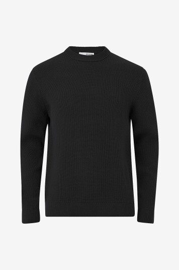 Selected Homme Genser Slhdane LS Knit Structure Crew Neck Svart