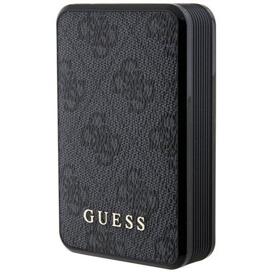 Guess Powerbank 10.000mAh 18W USB-A Svart med Lær og Metallogo