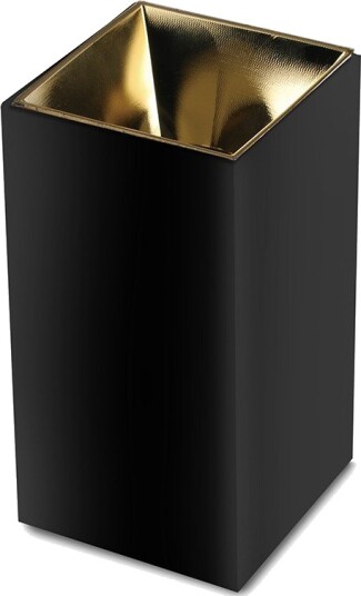 GU10 kvadratisk påbygd spot Sort/Gull IP20 7,4 x 7,4 x 14cm