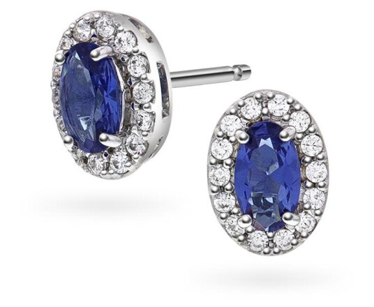Pan Jewelry, Athens Charm øredobber i 925 sølv med blå zirkonia