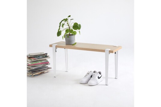 Khalkeus Benk 90x30 cm Brun/Hvit Hanah Home