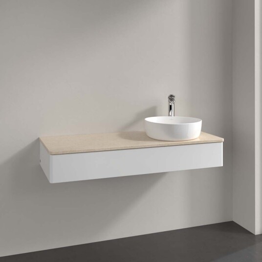 Villeroy & Boch Antao Servantskap med 1 skuff 120x50x19 cm m/lys Hvit Blank/Crème