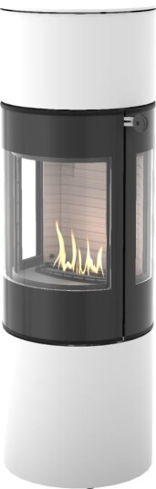 Viva L 140 hvit frittstående biopeis med sideglass og glassdør Viva L 140 hvit frittstående biopeis med sideglass og glassdør