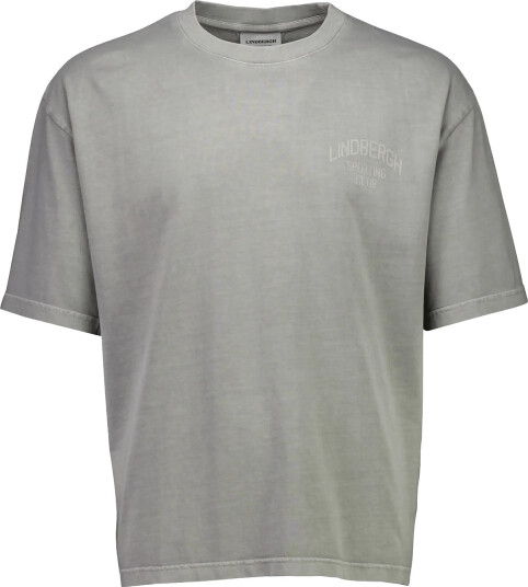 Lindbergh G/D Oversized Cropped Logo Tee S/S Grey L