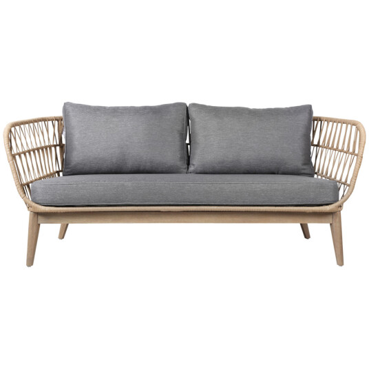 VEGA Utesofa Cassaro 3 seters; 182x78x74 cm BxDxH; Sete Antrasitt Ramme Brun