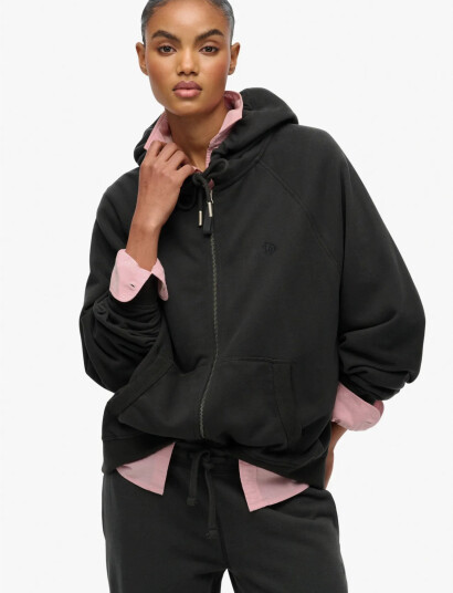 Superdry Studios Relaxed Zip Hoodie Black 12