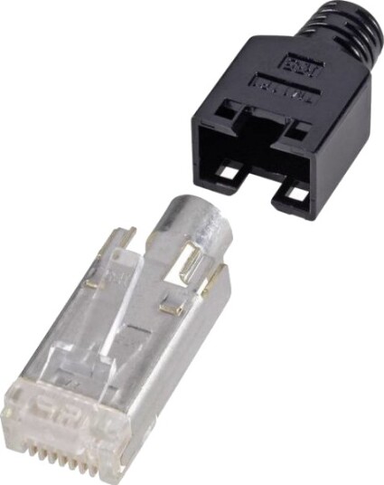 Renkforce H9540.4-10 Rj45 Svart Sølv Gjennomsiktig Hankjønn Rett Cat5e 10 Stykker
