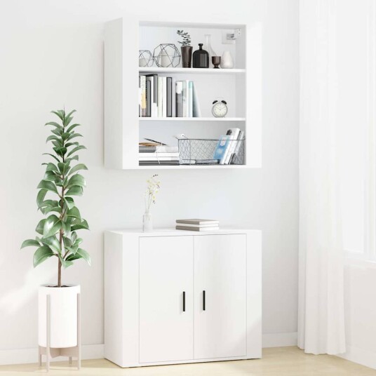 vidaXL Highboard hvit konstruert tre
