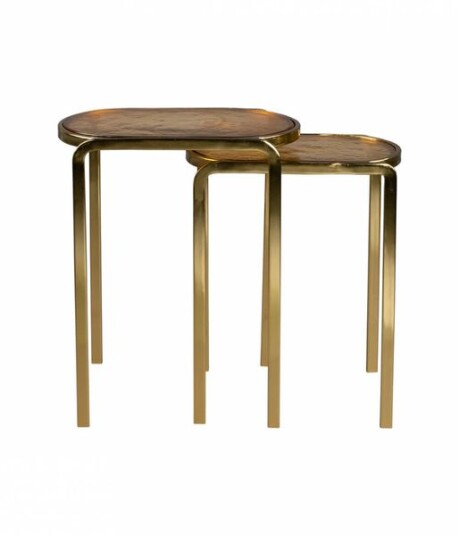 Dutchbone Bandhu Sidebord 51x31 cm sett med 2 gull