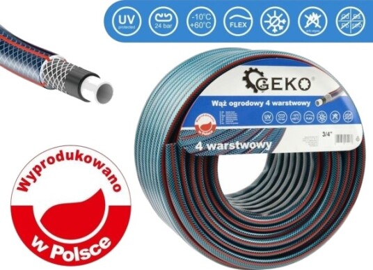 Geko Hageslange 4 Lags 3/4" 50 M New 48 G73788 Geko Geko Hageslange 4 Lags 3/4" 50 M New 48 G73788 Geko