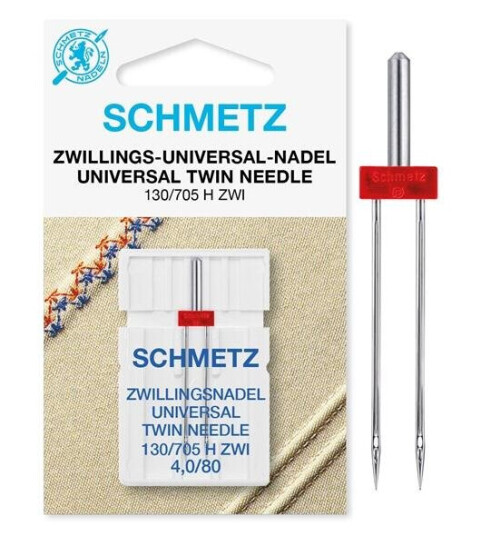 Schmetz Universal tvillingnål 4,0/80 130/705 H ZWI, 4,0/80, 1-pack Schmetz Universal tvillingnål 4,0/80 130/705 H ZWI, 4,0/80, 1-pack