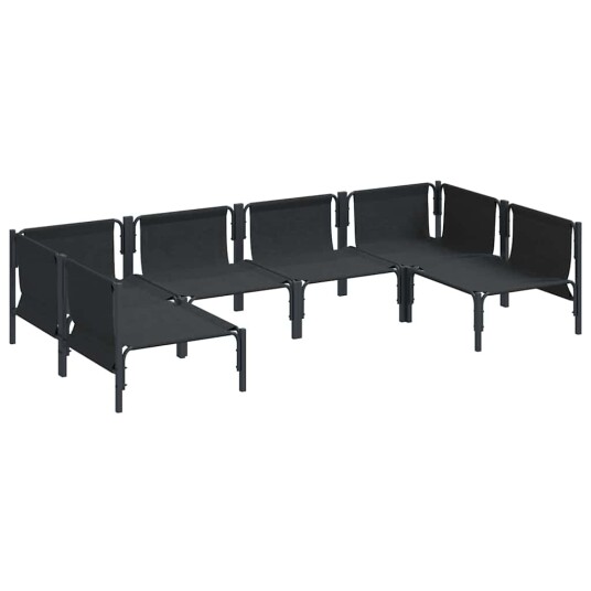 Hagesofa Set 6 pcs Antrasitt Stål