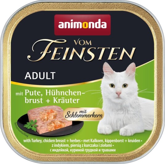 Animonda Vom Feinsten Våtfôr Adult Med Gourmetfyll Kyllingbryst Og Urter Kalkun 36 X 100 G Animonda Vom Feinsten Våtfôr Adult Med Gourmetfyll Kyllingbryst Og Urter Kalkun 36 X 100 G