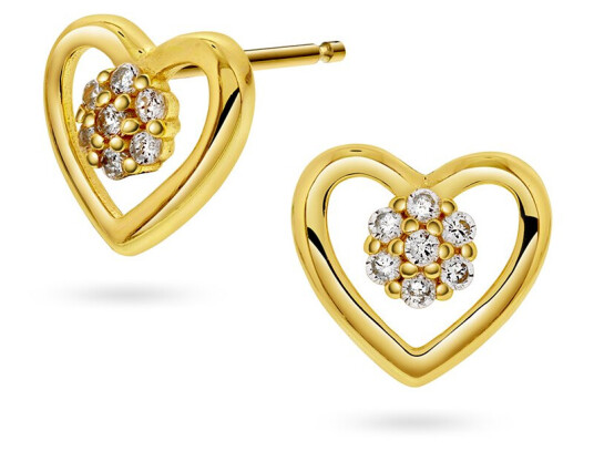 Pan Jewelry, Øredobber i forgylt 925 sølv med zirkonia