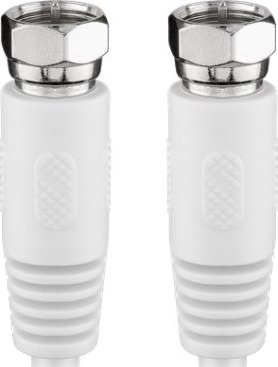 Goobay 0,5 m SAT-antennekabel F-plugg dobbeltskjermet 80 dB Hvit Goobay 0,5 m SAT-antennekabel F-plugg dobbeltskjermet 80 dB Hvit