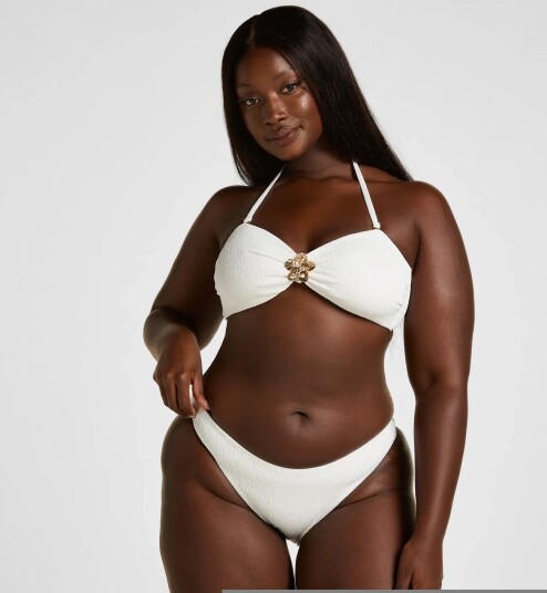 Hunkemöller Crinkle High Leg White L