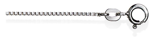 Veneziansk kjede i 375 hvitt gull 0,7 mm, 50 cm