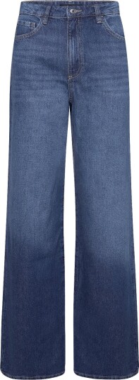 Mango Danila High-Waisted Wide Leg Jeans - OPEN BLUE - 32