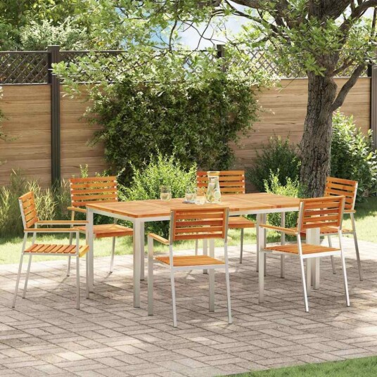 Stabelbare hagemøbler 6 stk 54.5x56x89 cm Solid akasietre