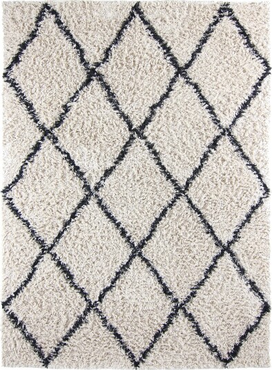 Ryetepper Alcott Natural Cotton Shaggy svart/hvitt Størrelse: 200 x 290 cm Ryetepper Alcott Natural Cotton Shaggy svart/hvitt Størrelse: 200 x 290 cm