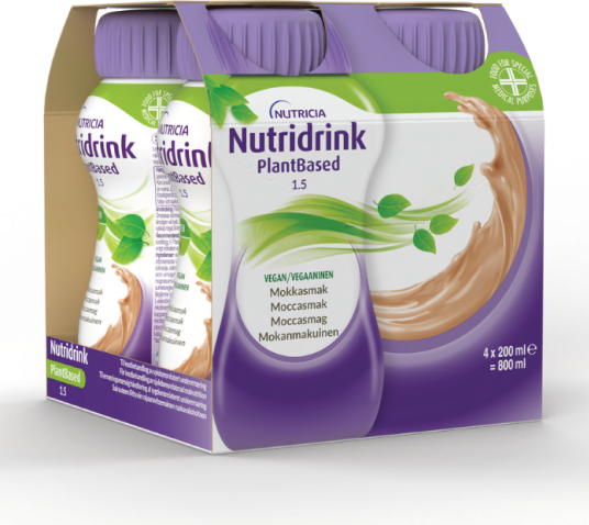 Nutridrink PlantBased 1,5 kcal/ml Næringsdrikk Mokka 4x200 ml Nutridrink PlantBased 1,5 kcal/ml Næringsdrikk Mokka 4x200 ml